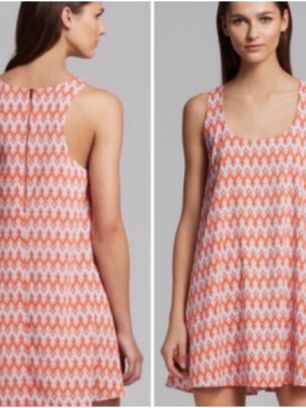 Alice + Olivia Orange and White Tank Mini Dress - Picture 2 of 9